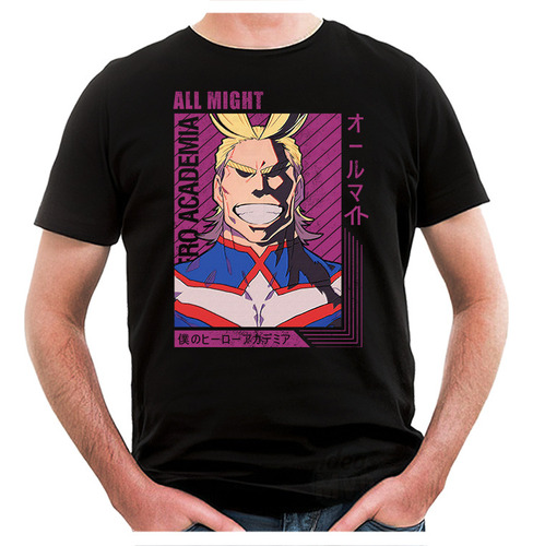 Remera My Hero Academia All Might 05 (negra:) Ideas Mvd