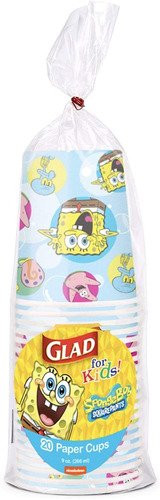 Glad For Kids 9oz Spongebob Squarepants Paper Cups, 20 Ct-di