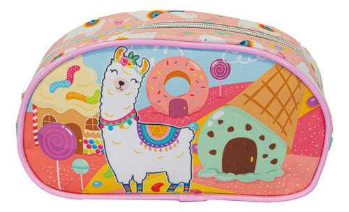 Mochila Escolar Con Luces Led + Cartuchera 16 Pulgadas Para Nenas Niñas Llama