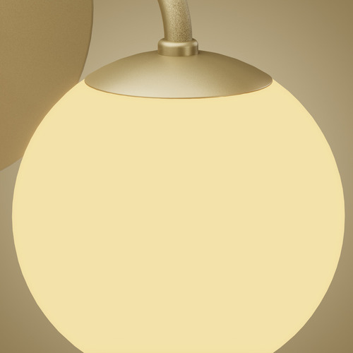 Arandela Jabuticaba Curvada Luminária De Parede Globo Leitoso 12cm Cor Champagne G9 Mf193 Mega Forte Iluminação