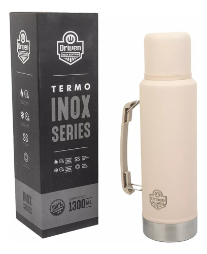 Termo Acero Driven 1.3 Lt 24 Hs Frio Calor Capa Inoxidable Color Arena