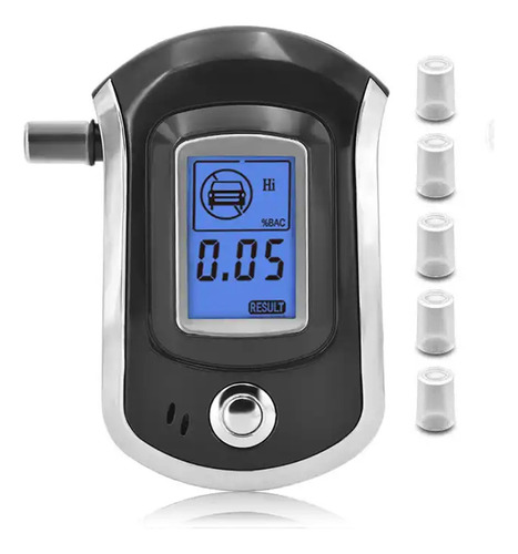 Alcoholimetro Digital Con Pantalla Lcd Y Boquillas -at 6000