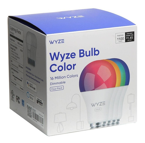 Bombillas Focos Inteligentes Wyze Bulb 4-pack Rgb