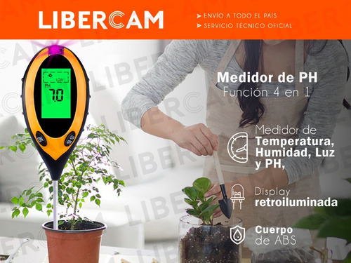 Imagen 3 de 10 de Medidor De Ph Digital Suelo Humedad Temperatura Y Luz 4 En 1