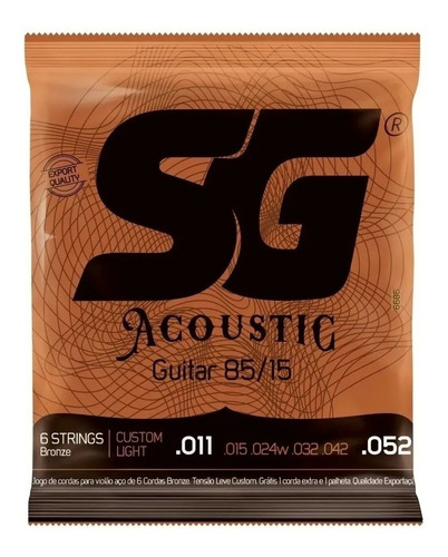 Imagem 1 de 2 de Encordoamento Cordas De Violão Sg 0.11 Aço Light Custom 6686