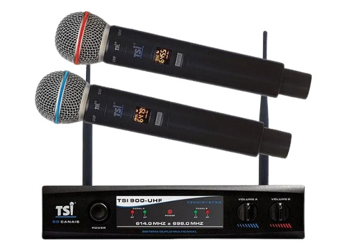 Sistema Microfone Sem Fio Digital Duplo Tsi-900 Uhf - Tsi900