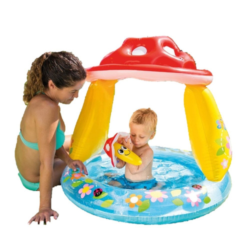 Pileta Inflable Intex Honguito Piso Acolchado Bebe 1.02 X 89