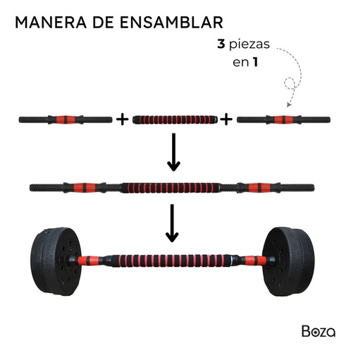 Set 2 Mancuernas Uni Barra 40kg Total Ajustable Pesa Discos