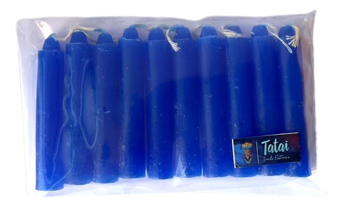 Velas / Cabos Mini Tatai Azul Rey 10 Pz 