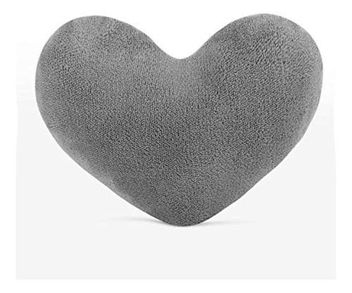 Cojín De Peluche Con Forma De Corazón,color Gris.yinggg