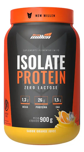New Millen Isolate Protein Whey Sabor Orange Juice 900g Suco De Laranja