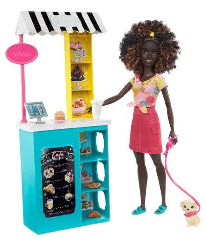Boneca Negra Barbie Profissões Playset Barraca De Doces 2023