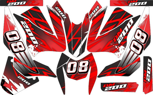 Stickers Para Moto Dm250 Moto Gris Mod-43