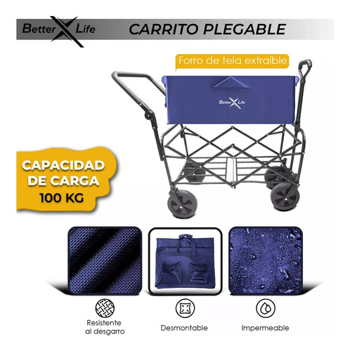 Multipurpose With Universal Wheels Folding Wagon Cart Gti