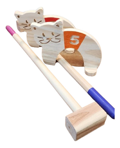 Juego Infantil Croquet Niños Madera 2 Palos Mj