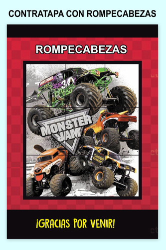 Kit Libro Para Pintar Imprimir Personalizado Monster Jam