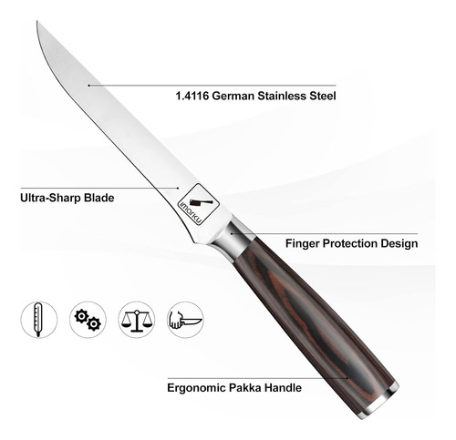 Cuchillo Para Deshuesar, Cuchillo De Filetear De 6 Pulgadas
