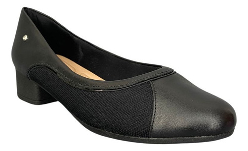 Scarpin Feminino Usaflex Salto Grosso Bico Redondo