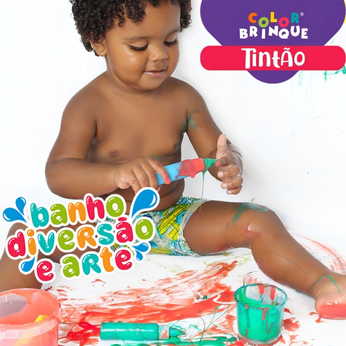 Pintura colorante hecha con jabón para jugar y pintar en el baño