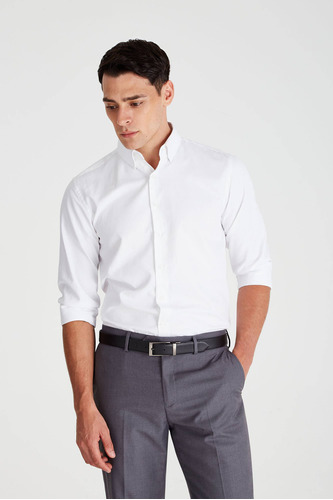 Camisa Macowens Vestir En Ratier Blanca Hombre 44106017