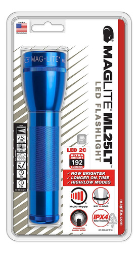 Linterna Led Maglite Ml25lt De 2 Celdas C, Azul Y Azul De 2