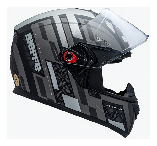 Capacete Bieffe B12 Strada Cor Preto Fosco com Prata Tamanho do capacete 58