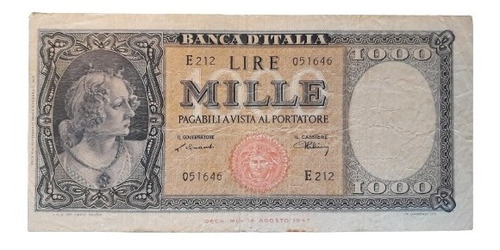 Billete Antiguo 1000 Lire De1947 Pick - 81