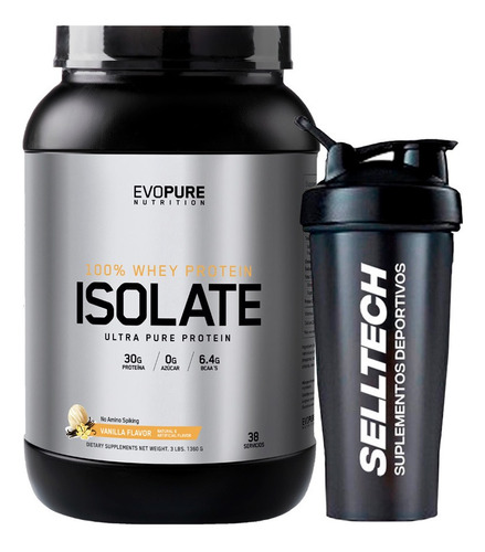 Proteína Evopure Isolate 3lb Vainilla + Shaker