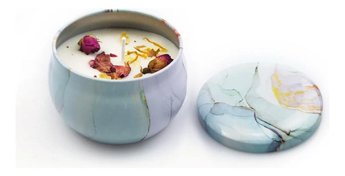 Latas Decoracion Marmol P/ Crear Velas Aromáticas Set 8 Pzs