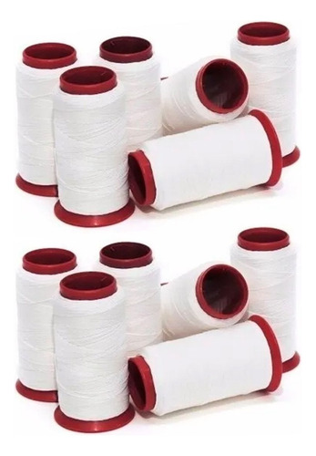 Linha De Pipa 200 Jardas 12 Carretéis 182,8m Branca Águia Cor Branco Lisa