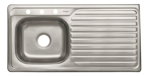 Tarja Para Empotrar Tina Izquierda 100 X 51 Cm Acero Inox