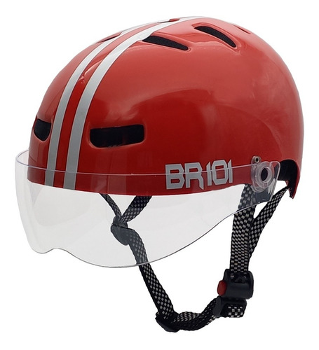 Capacete Para Scooter Elétrica Bicicleta Patinete Vermelho Cor Viseira Cristal Tamanho Pp