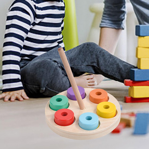 Bloque Apilable De Madera, Juguetes Educativos, Juegos De