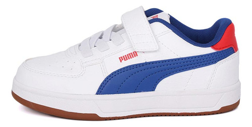 Tenis Casual Puma Caven 2.0 3930 Blanco Con Azul Rey De Niño