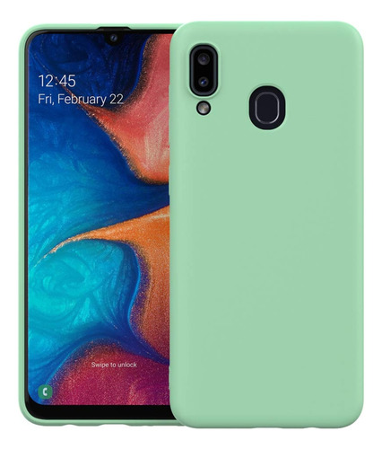 Forro De Silicón Para Samsung A20 - Verde