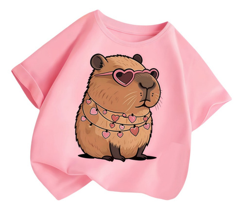 Camiseta Infantil Con Estampado De Capibara Suave