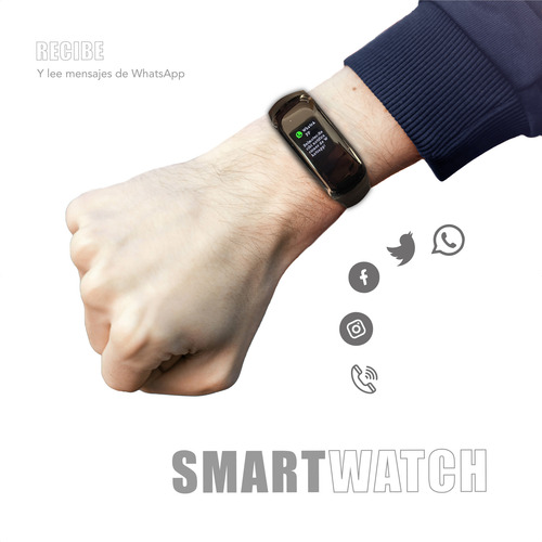 Smart Watch Recargable Malla Silicona Flexible Pulsera Reloj