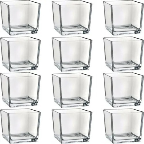 Kit 10 Mini Vasos De Vidro Castiçal Porta Vela De Mesa