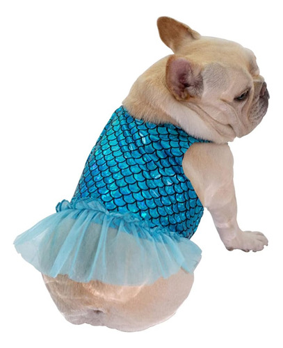 Moorfowl Bulldog Francés Hada Meraid Vestido Perro Niña Tul 