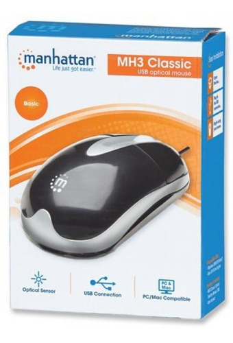 Mouse Optico Manhattan Usb Negro/plata Caja 177016 /v /v