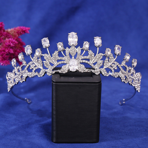 Hermosa Tiara De Cristal Con Corona De Princesa Nupcial