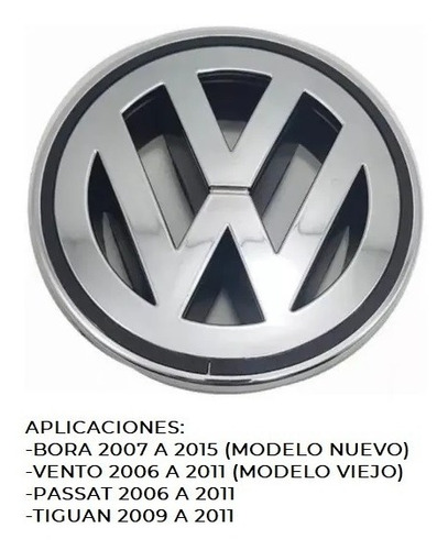 Escudo Insignia Logo Parrilla Tiguan Bora Passat Vento 15 Cm