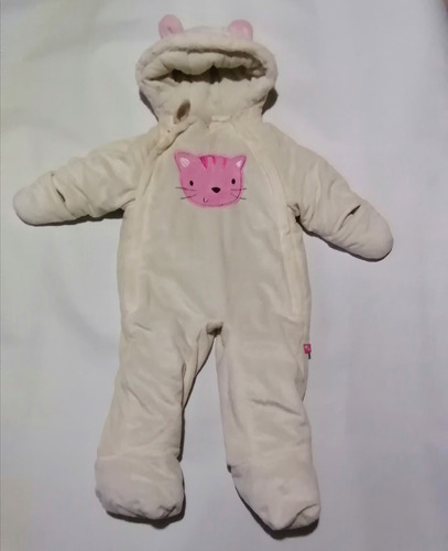 Pijama Bebe Enterito Polar 6-9 Meses Crema