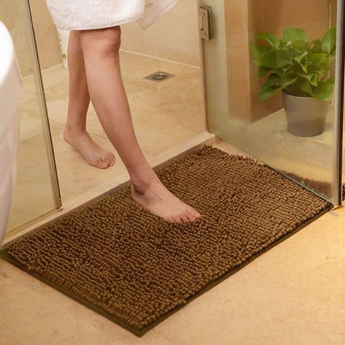 Imagen 2 de 8 de Alfombra De Baño Antideslizante Rectangular Suave Shaggy