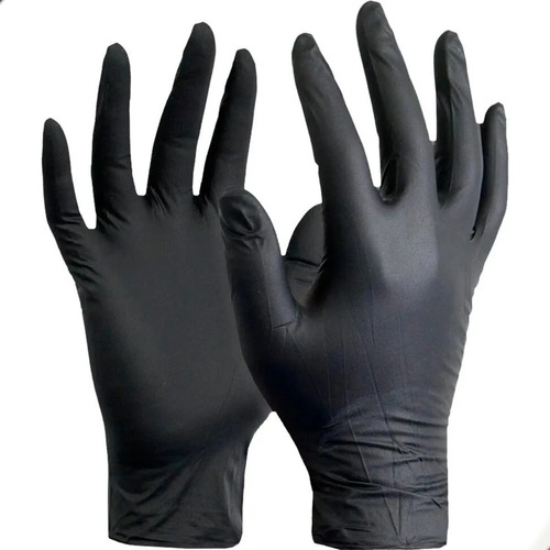 Guantes Descartables Nitrilo Negro Printex Talle M Caja 100u