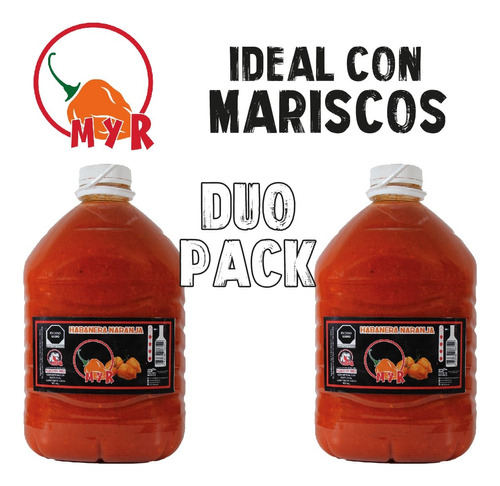 Pack Salsas Naranja  De Chile Habanero Galón 4litros Myr