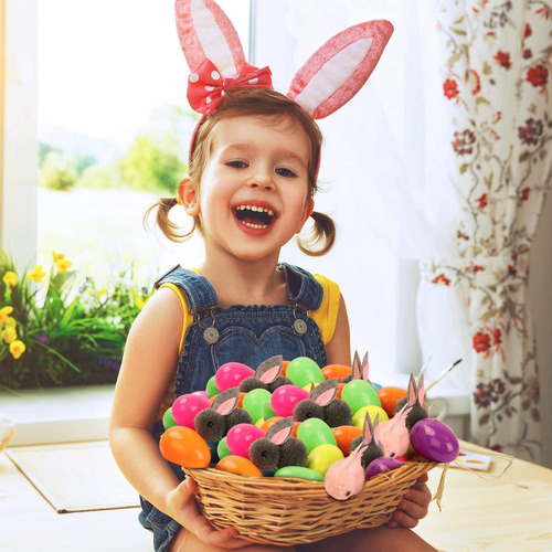 L 24 Huevos De Pascua Con Conejitos Y Conejos