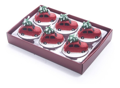 Velas Tealights Auto Con Arbol X6unid. Navidad Alparamis