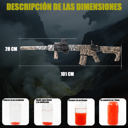 Pistola Automática De Hidrogel M416 Realista Juguete Rifle Negro