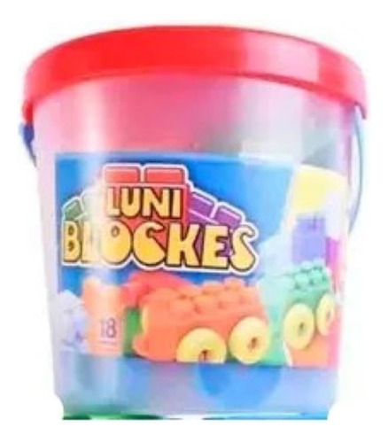 Luni Blocks Bloques Encastre Balde Grande 18 Piezas 